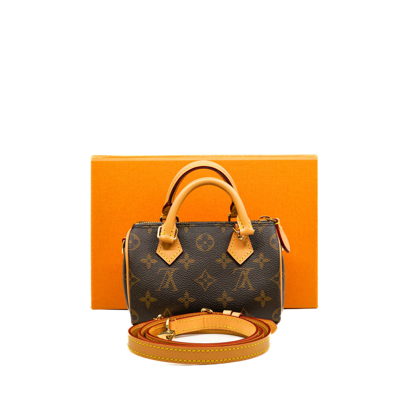 Nano Speedy Monogram Canvas GHW With Strap - L'UXE LINK