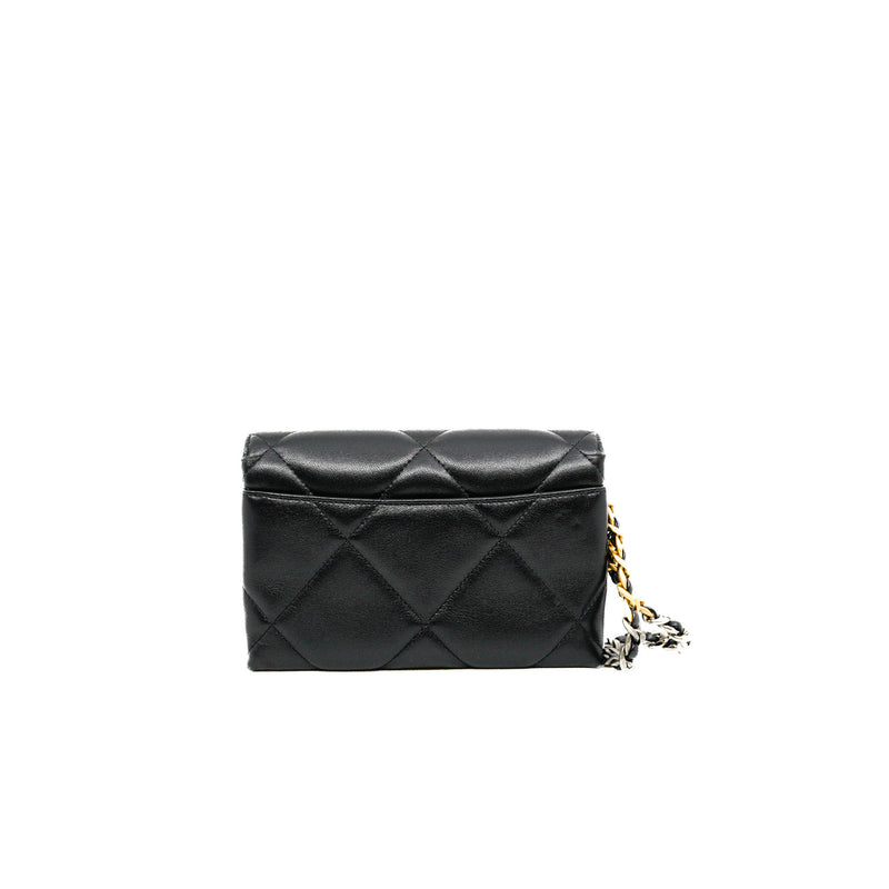 19 Bag In Black Lambskin Quilted Flap Clutch Multi Hardware Seri 31