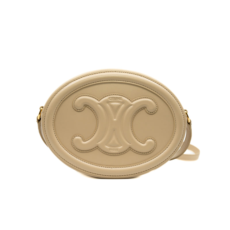 Oval Bag Cuir Triomphe In Smooth Calfskin Nude - L'UXE LINK