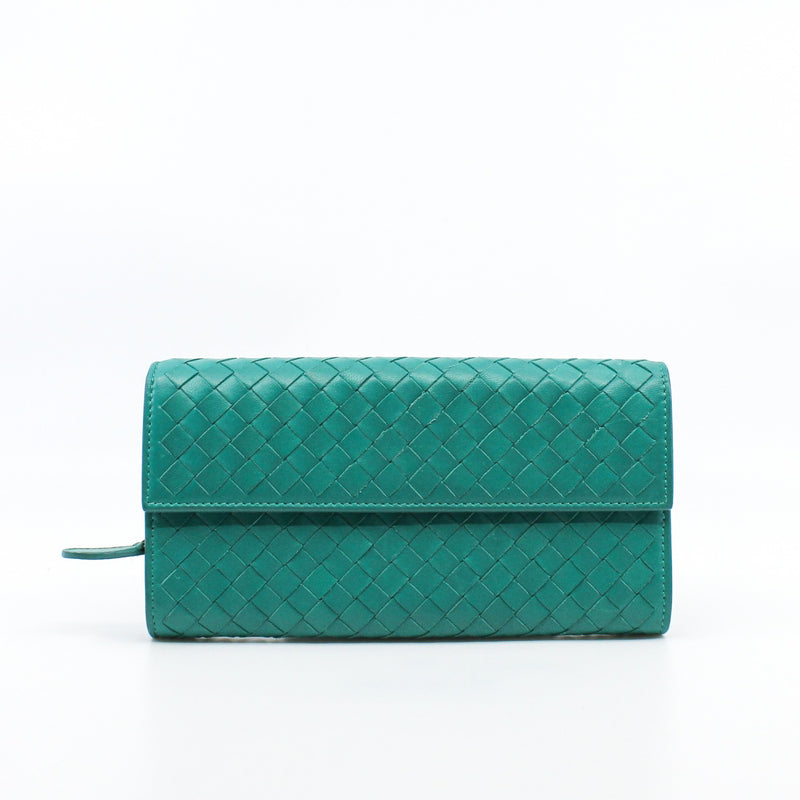 long  buckle wallet green - L'UXE LINK