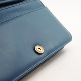 thumbnail Leboy Blue Wallet On Chain In Python Leather GHW Seri 24 - L'UXE LINK