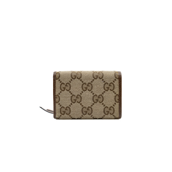 Gucci Balenciaga Collaboration Brown/Beige GG Canvas The Hacker Project Trifold Compact Wallet