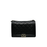 thumbnail New Medium Leboy In Black Aged Calfskin Leather Ruthenium Hardware Seri 18 - L'UXE LINK