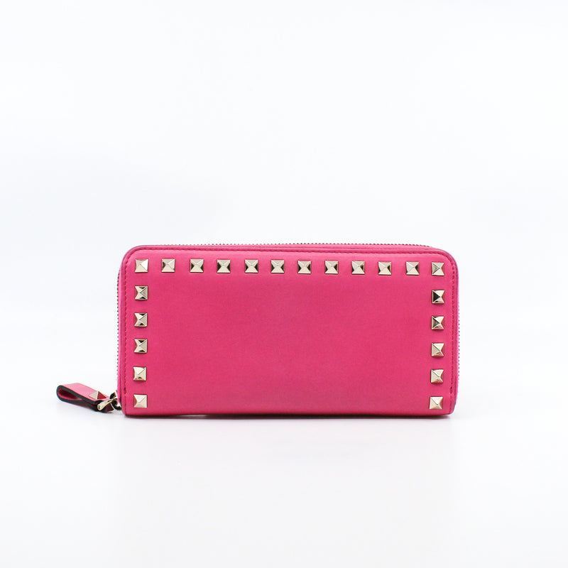 zippy long wallet pink mix gold studs