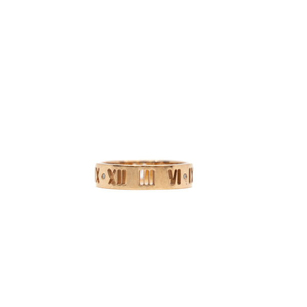 Atlas Pierced Diamond 18k Rose Gold Band Ring Size 6