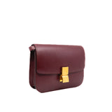 thumbnail Medium Classic Box Burgundy Calfskin Crossbody Bag - L'UXE LINK