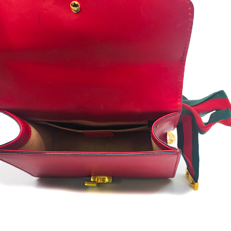 Mini Sylvie In Red Calfskin Leather Chain Bag GHW - L'UXE LINK