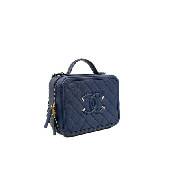 Medium Caviar Vanity Filigree Camera Bag GHW Seri 29 - L'UXE LINK