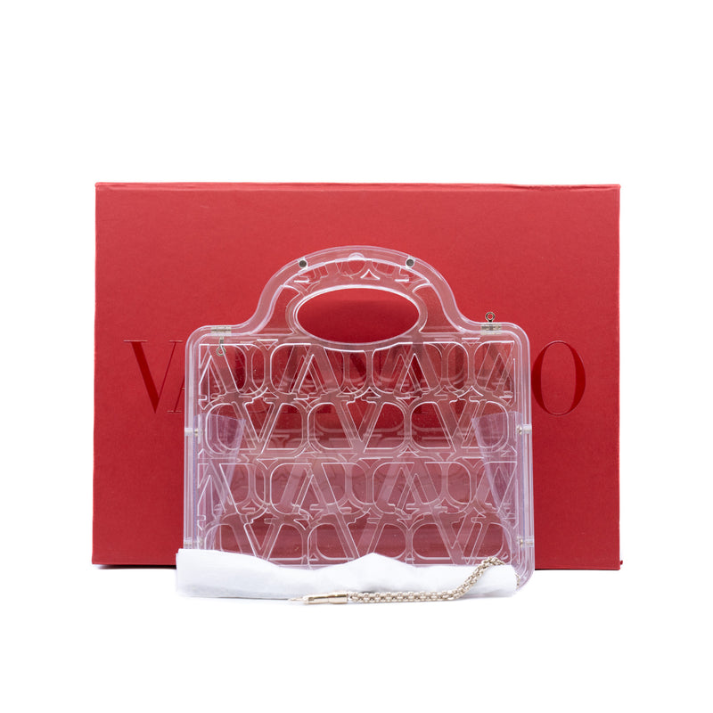 Valentino Garavani Mini Le Troisieme Clear Acrylic Tote With Strap