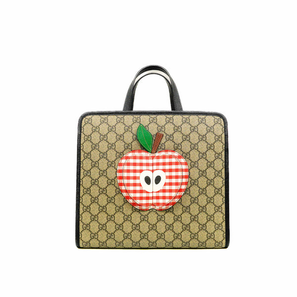 Children’s GG Supreme Canvas/Leather With Apple Tote Bag PHW - L'UXE LINK