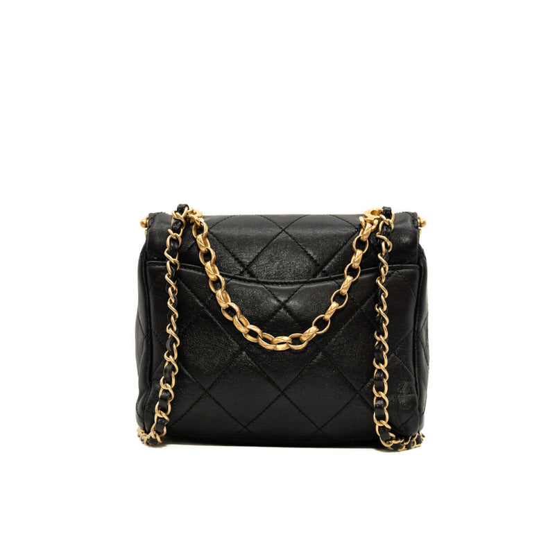 Kiss Lock In Black Lambskin Leather Clasp Bag GHW Seri 30 - L'UXE LINK