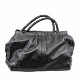 thumbnail RUCHED TOTE BAG leather black - L'UXE LINK