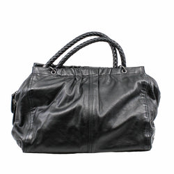 RUCHED TOTE BAG leather black - L'UXE LINK