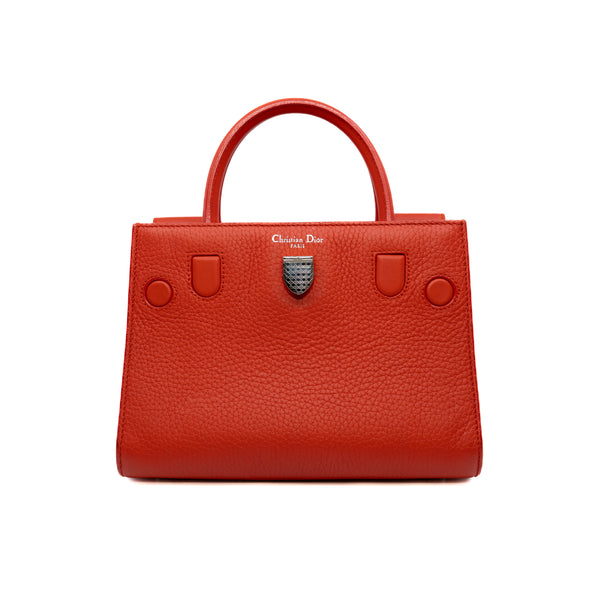 Mini Diorever Calfskin Orange Red Bag Phw 2016 with Strap - L'UXE LINK