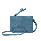 thumbnail Blue Leather Monogram Crossbody Bag PHW - L'UXE LINK