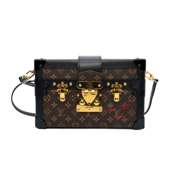 Petite Malle Bag Monogram Canvas Black GHW (Microchipped) - L'UXE LINK