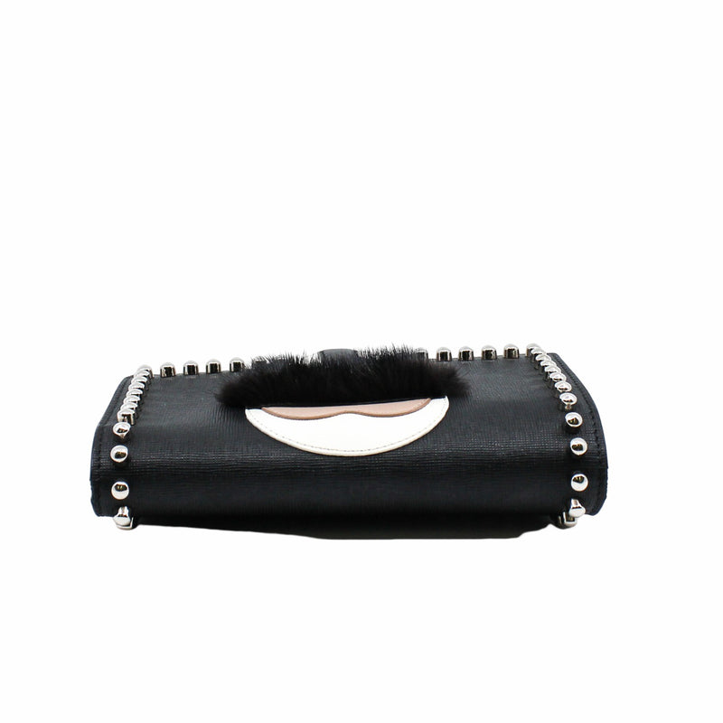 Karlito Wallet On Chain Bag Leather With Fur Black PHW L UXE LINK