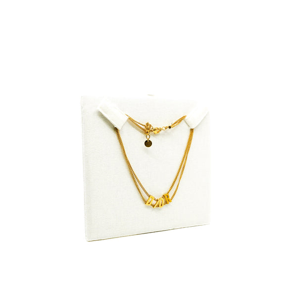 Gold Metal Chain Logo Choker Chain Necklace - L'UXE LINK