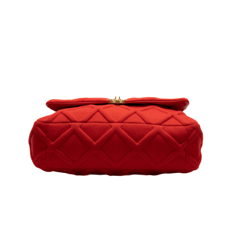 Maxi 19 Jersey Red Lambskin Quilted Flap Bag Multi Hardware Seri 29