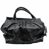 thumbnail RUCHED TOTE BAG leather black - L'UXE LINK