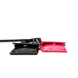 thumbnail Belt In Love Black And Pink In Patent Leather Quilted Double Mini Flap Waist Bag Seri 29