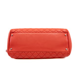 thumbnail Mademoiselle Large Red Orange Quilted Caviar Leather Bowling Bag Seri 17 PHW - L'UXE LINK