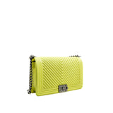 thumbnail New Medium Chevron Leboy In Yellow Calfskin Quilted Flap Bag PHW Seri 20 - L'UXE LINK