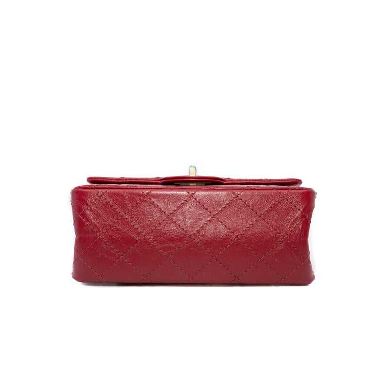 Mini Reissue 2.55 Red Aged Calfskin GHW Seri 30 - L'UXE LINK