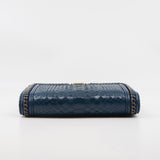 thumbnail Leboy Blue Wallet On Chain In Python Leather GHW Seri 24 - L'UXE LINK