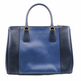 thumbnail Saffiano Lux Double Zip Tote Large blue navy ghw - L'UXE LINK