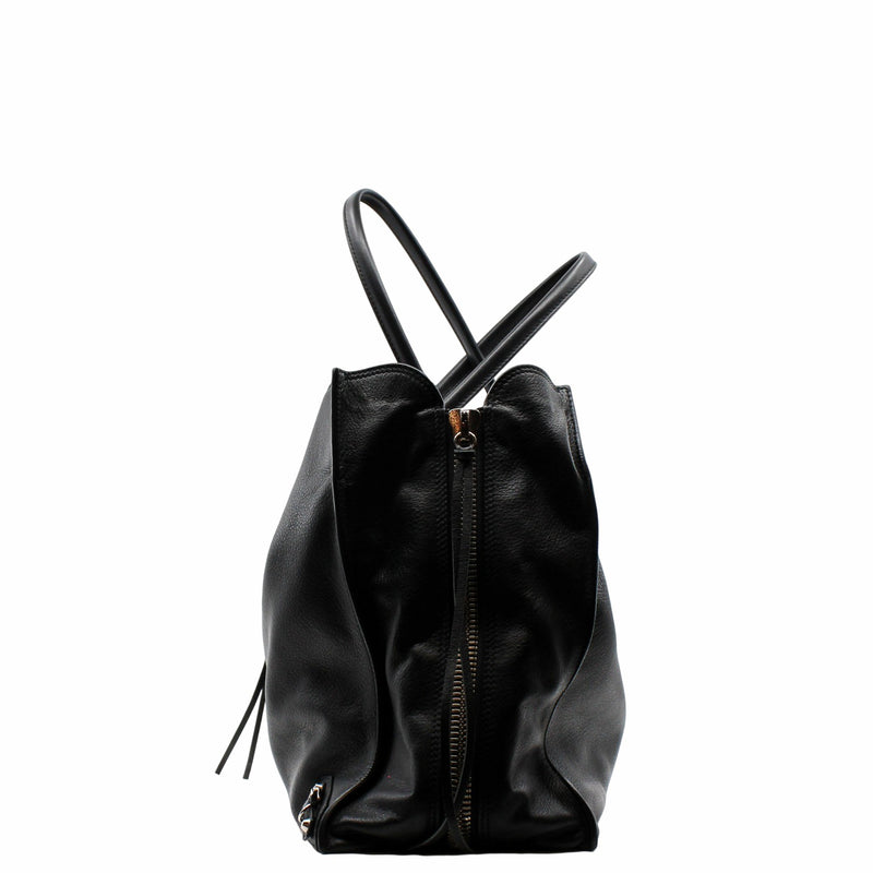 PAPER A4 BAG LEATHER BLACK PHW - L'UXE LINK