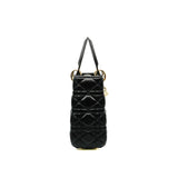 thumbnail Small Black In Satin Lady Dior With Crystal Buckle GHW With Strap - L'UXE LINK