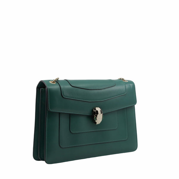 serpentine MM green double flap ghw - L'UXE LINK