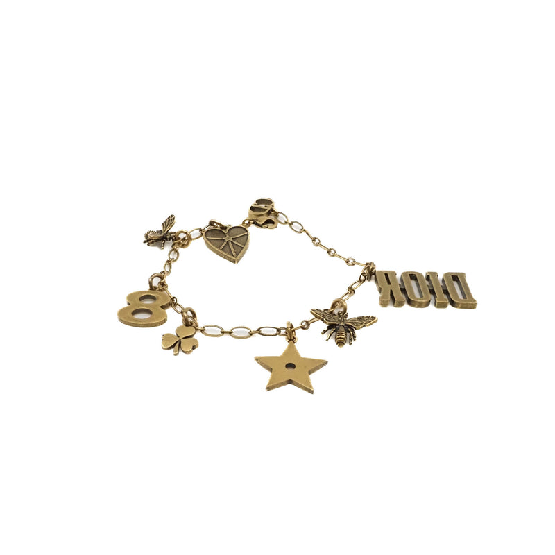 Lucky Charm In Gold Plated Metal Bracelet - L'UXE LINK