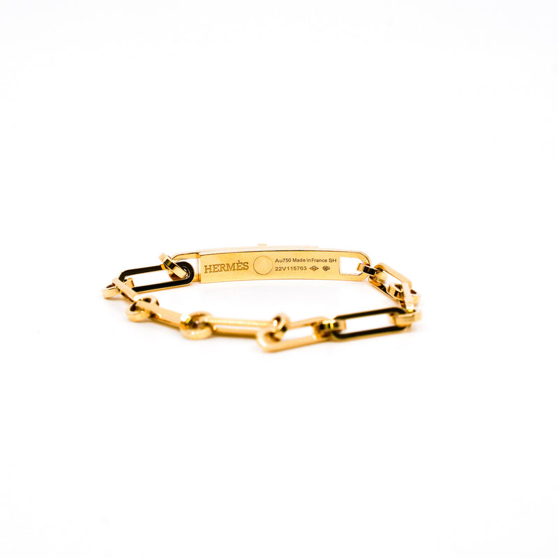 kelly chain bracelet 18k yg half diamonds size sh