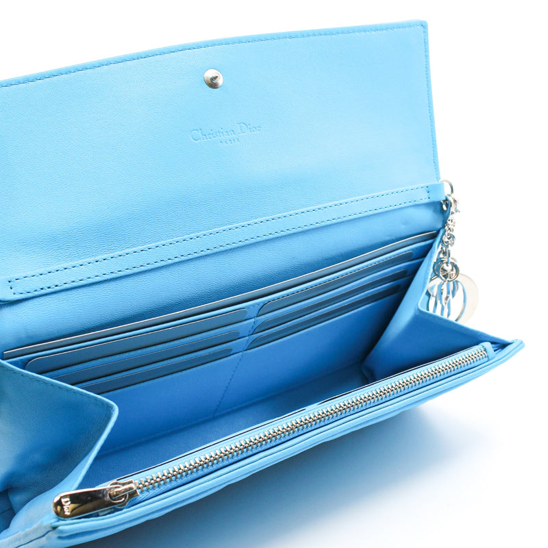 Blue Cannage Wallet on Chain In Lambskin Leather PHW - L'UXE LINK