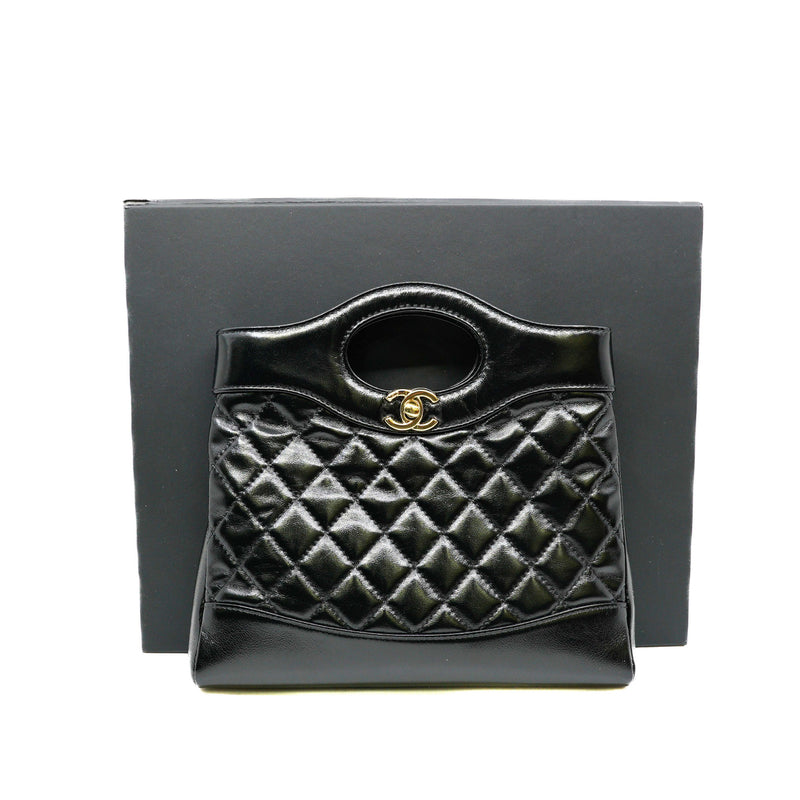 Mini 31 Bag Shiny Lambskin Black GHW - L'UXE LINK