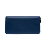 thumbnail Organizer Round Zipper Long Wallet Saffiano Leather Blue - L'UXE LINK