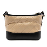 thumbnail Small Gabrielle In Beige And Black Aged Calfskin Hobo Bag Multicolor Hardware Seri 25 - L'UXE LINK