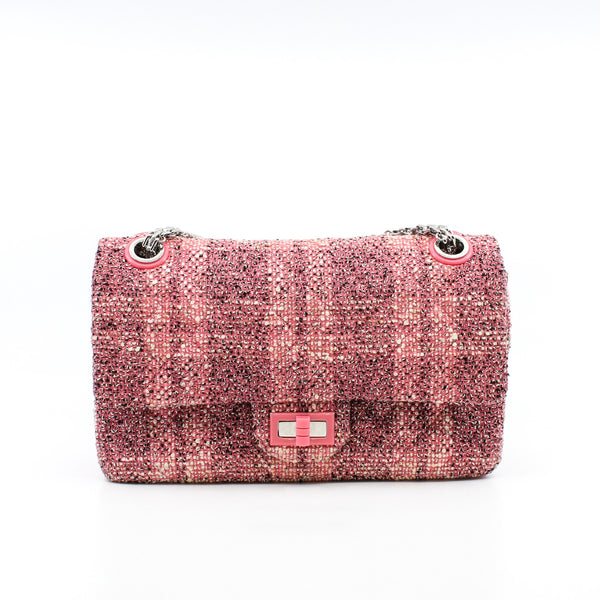 Tweed Quilted Resin Pink 2.55 Reissue 225 Double Flap Bag PHW Seri 27