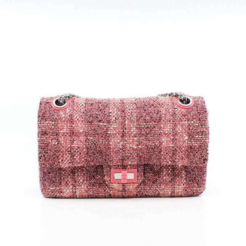 Tweed Quilted Resin Pink 2.55 Reissue 225 Double Flap Bag PHW Seri 27