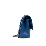 thumbnail Medium Classic In Blue Caviar Leather Double Flap Bag GHW Seri 29 - L'UXE LINK