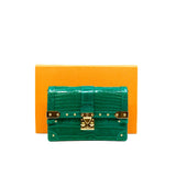 thumbnail Trunk Chain Green Brilliant Alligator Leather Wallet GHW - L'UXE LINK