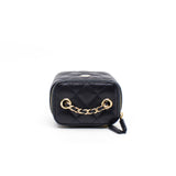 thumbnail Mini Navy Vanity Case In Caviar Leather Quilted Bag GHW With Chain Seri 29 - L'UXE LINK