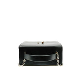 thumbnail Cinhetic Box Bag Black Top Handle In Tadelakt Leather Multi Hardware C Stamp - L'UXE LINK