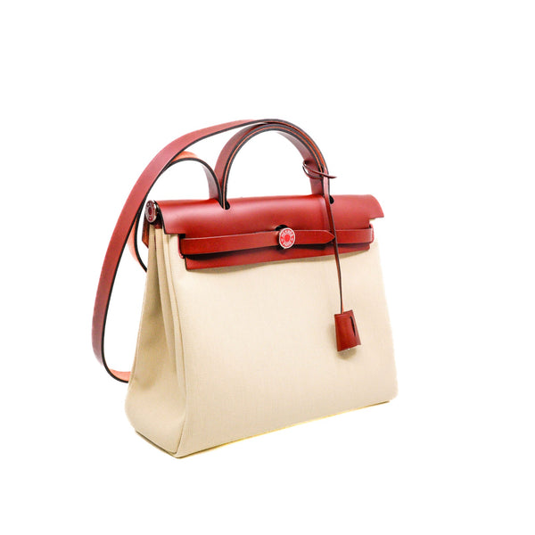 herbag 31 in fabric beton/leather rouge enamel Y stamp