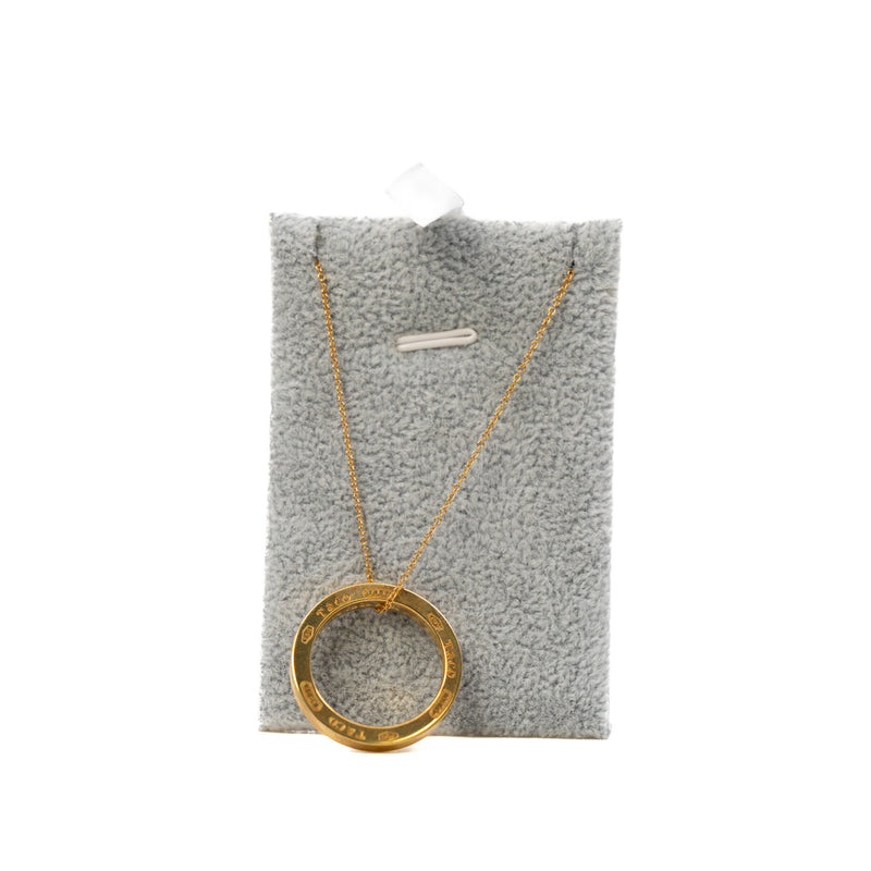 1837® Circle Pendant In 18K Yellow Gold Necklace - L'UXE LINK