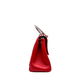 thumbnail Small Be Dior with Grey Top Handle Calfskin Red/Navy Phw with Strap - L'UXE LINK