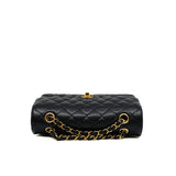 thumbnail Small Classic Black Caviar Leather Double Flap Bag GHW - L'UXE LINK