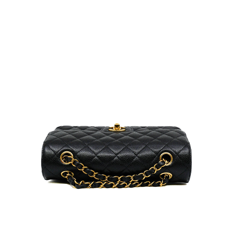 Small Classic Black Caviar Leather Double Flap Bag GHW - L'UXE LINK